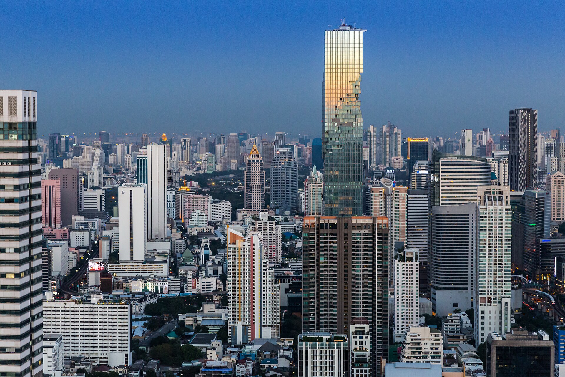 The skyline of Bangkok, the sprawling capital that dominates Thailand's economy and culture.