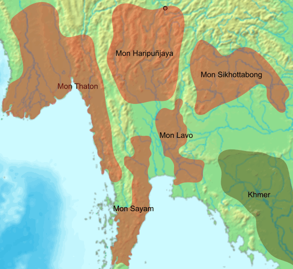 The lands of the Mon people around the sixth and seventh centuries, among the earliest civilisations of the region.