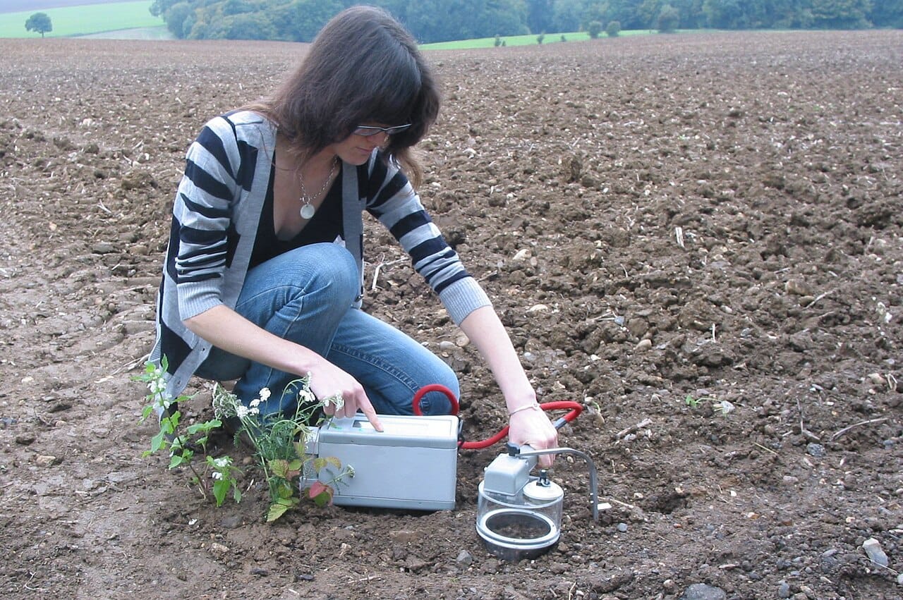 Measuring carbon exchange in the field. Quantifying the fluxes between soil, vegetation and atmosphere is what allows the global budget to be constructed.