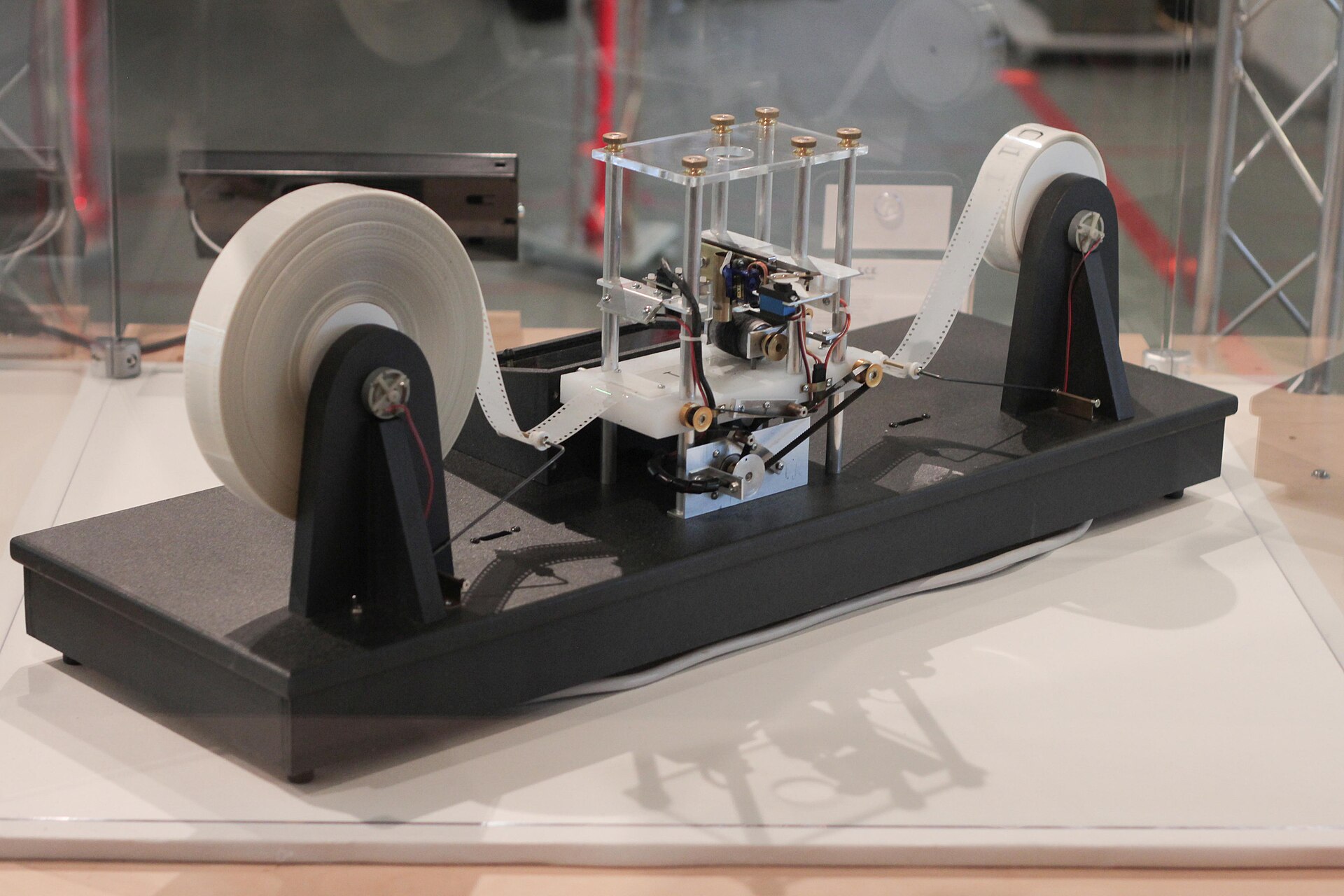 A physical model of a Turing machine, the abstract device at the core of the theory.