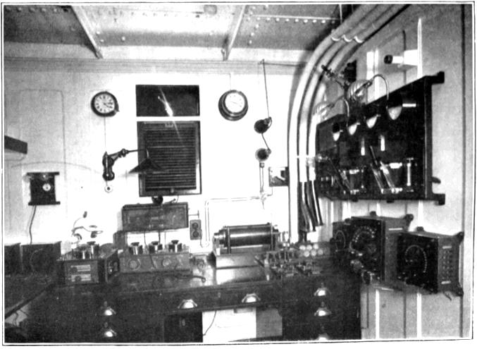 The ship's wireless room; its distress calls summoned rescue ships too late.
