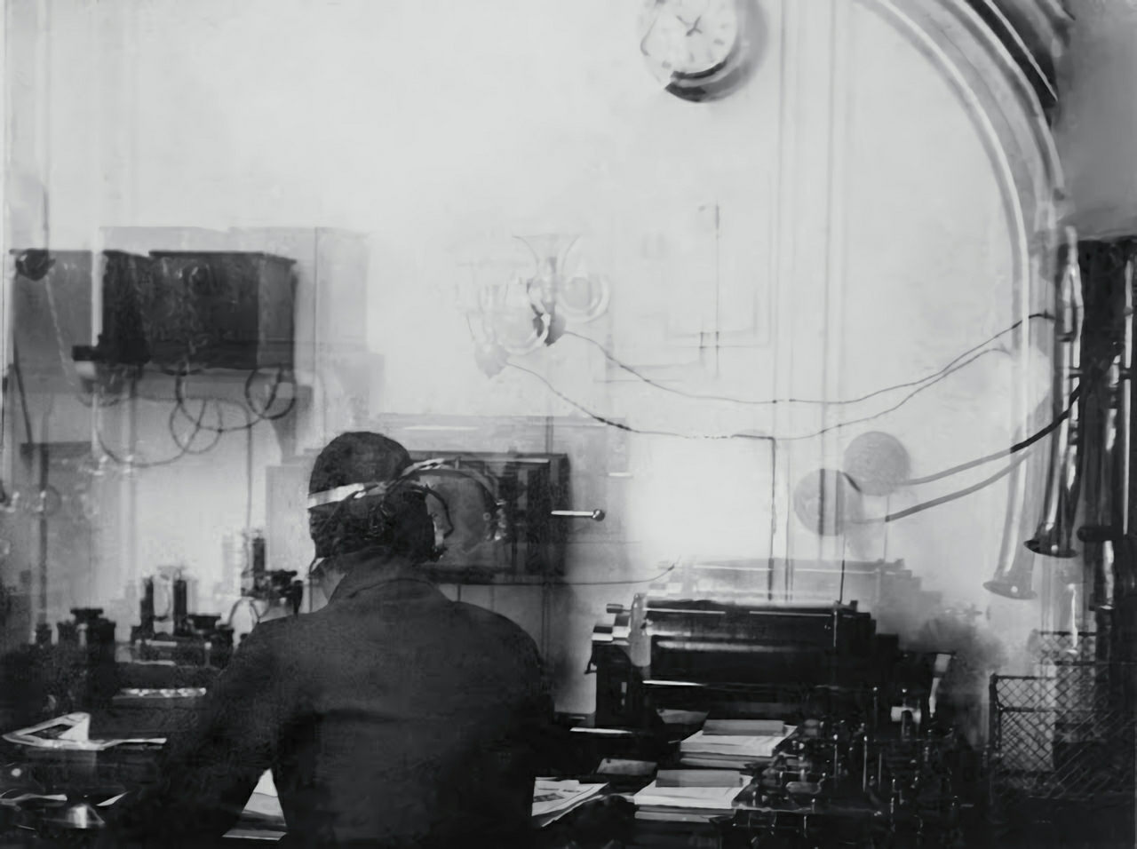 A radio room of the era; the Titanic's operators sent desperate calls for help.