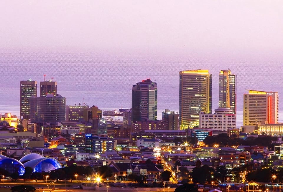 The night skyline of Port of Spain, the capital of Trinidad and Tobago. An energy-rich, industrialised city unusual for the Caribbean, it is the bustling centre of one of the region's most diverse and prosperous nations.