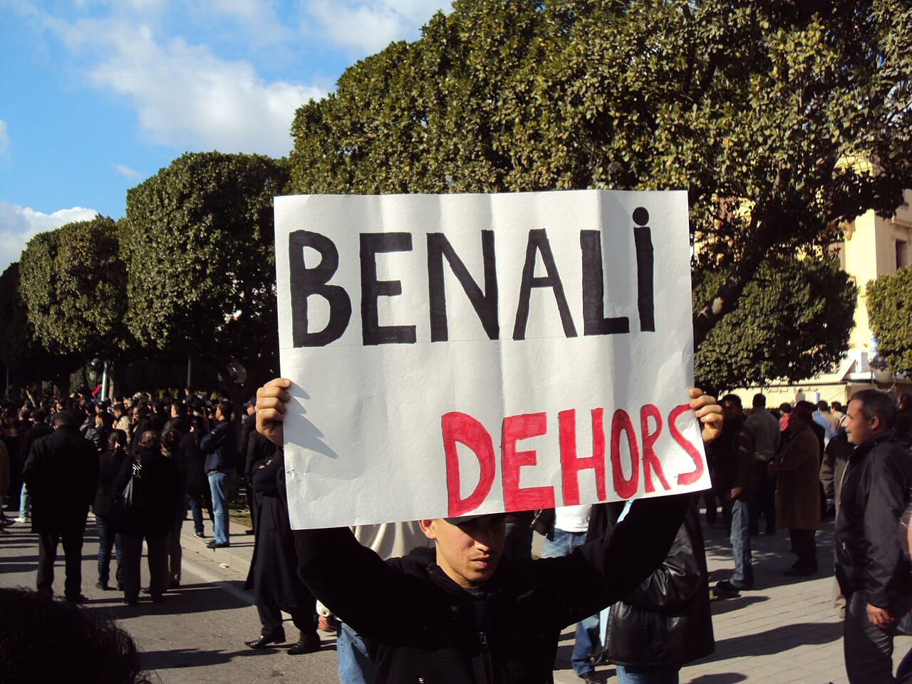 Revolutionary graffiti demanding that Ben Ali go, using the initials by which Tunisians knew him. The uprising that began in December 2010 drove the president out within a month and set off the wider Arab Spring.