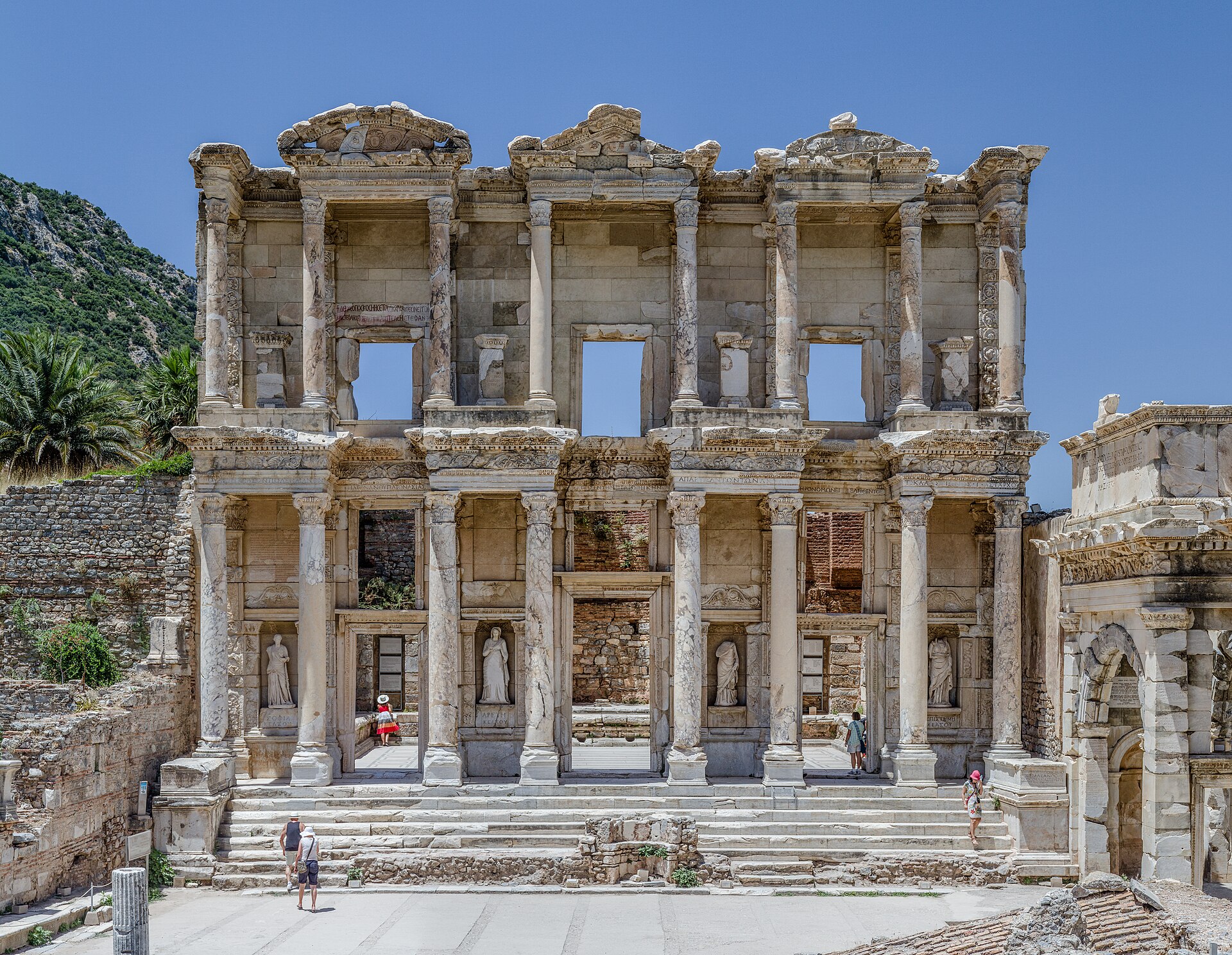 The Library of Celsus at Ephesus, completed around 117 AD, a showpiece of the Roman cities that lined Turkey's Aegean coast.