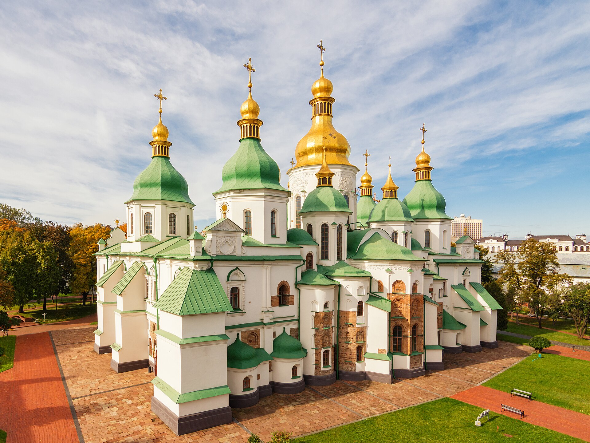 Saint Sophia's Cathedral in Kyiv, founded in the eleventh century under Kievan Rus and a UNESCO World Heritage site.