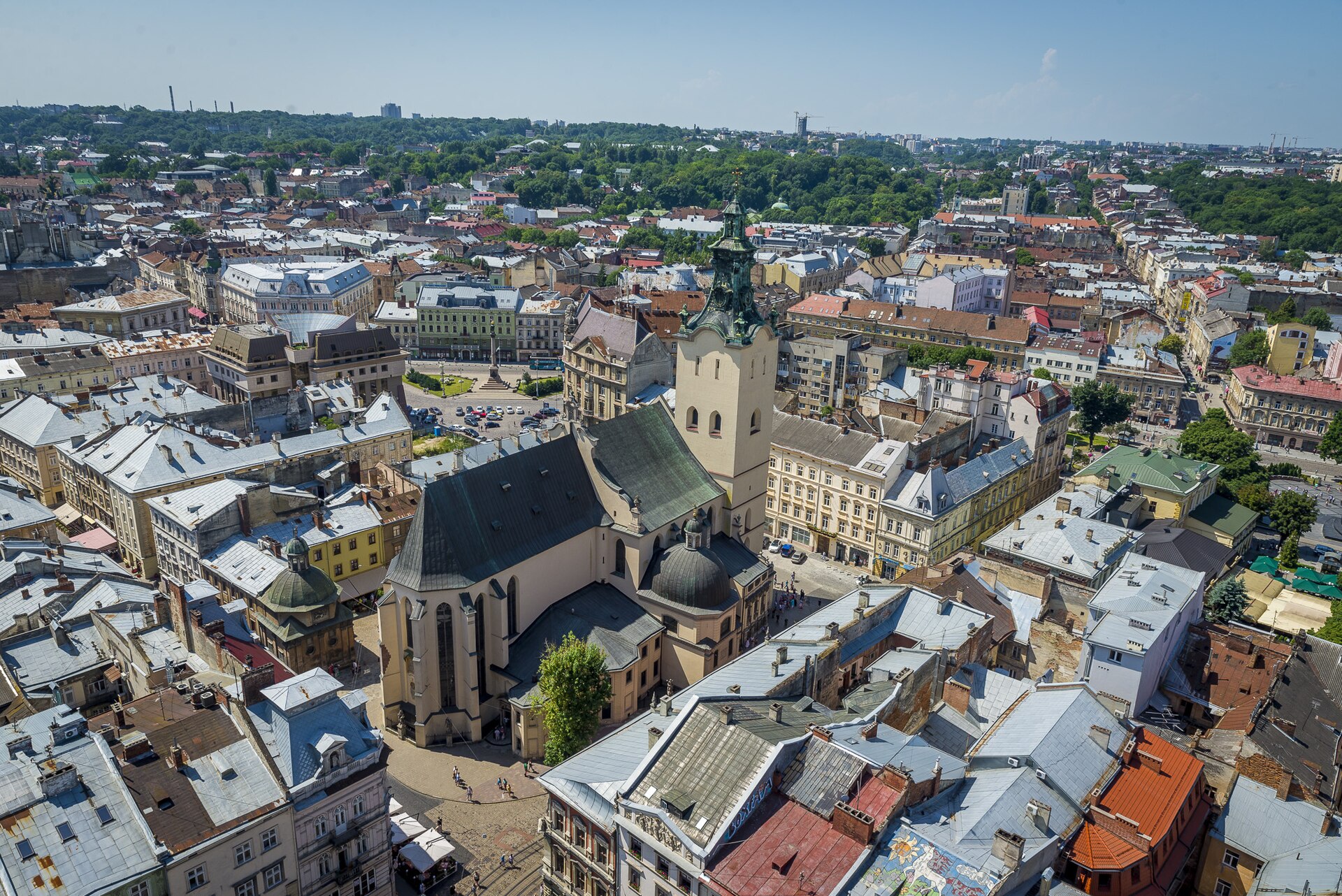 The old town of Lviv in western Ukraine, a UNESCO World Heritage site rich in Central European history.