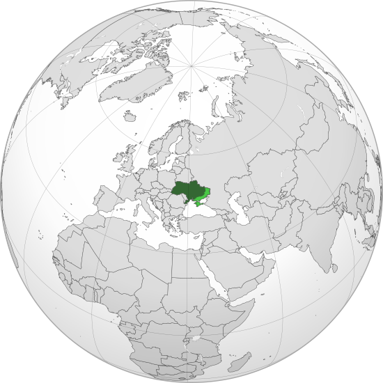 A map of Ukraine showing the areas occupied by Russia during the war that began in 2022. Ukraine and most governments regard them as illegally seized.