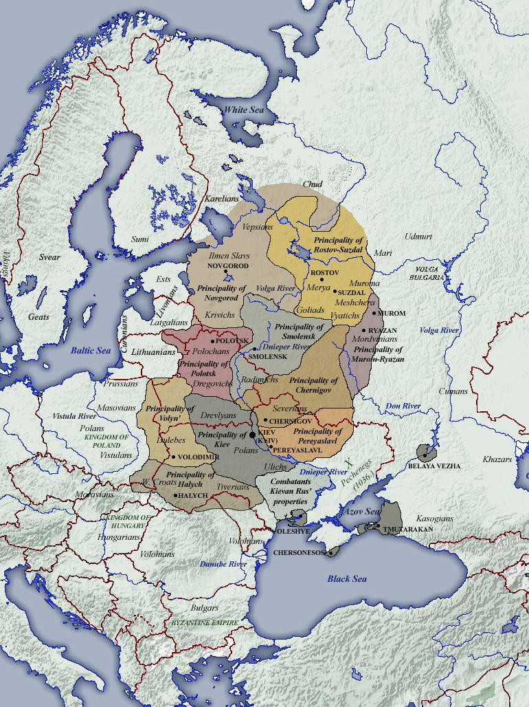 The extent of Kievan Rus in the eleventh century, the medieval state from which Ukraine traces its origins. Credit: SeikoEn (CC BY-SA 3.0).
