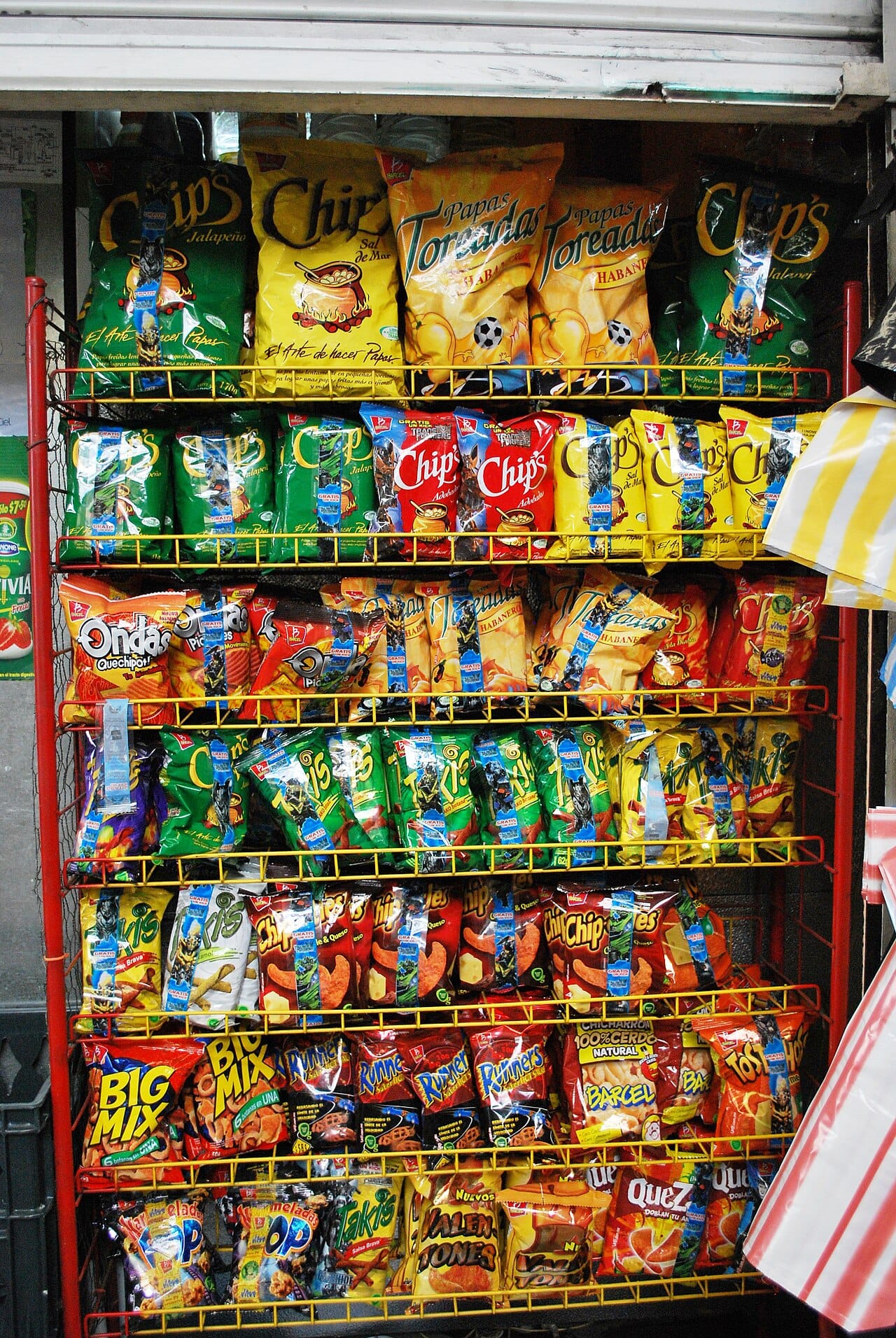 Packaged snack foods. Energy density, softness, and speed of eating are among the candidate mechanisms that do not require any additive to be harmful.