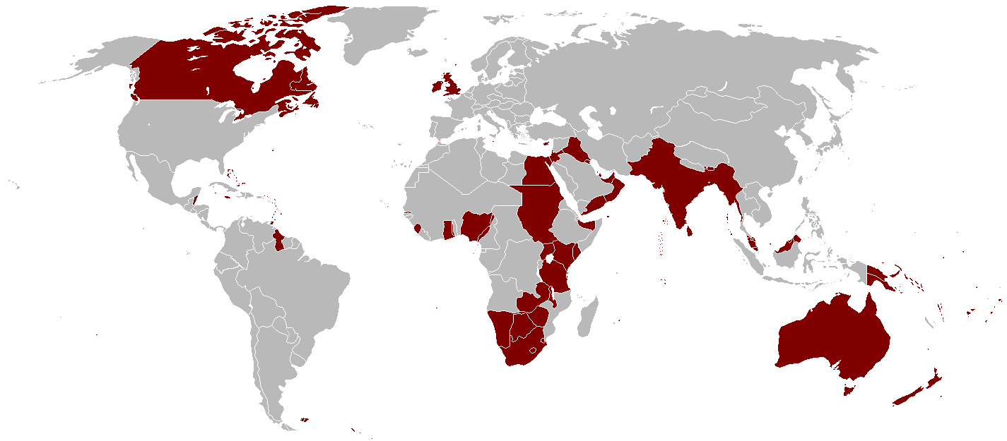 The British Empire at its territorial height in 1921, the largest empire in history. Credit: Vadac. (Public domain).