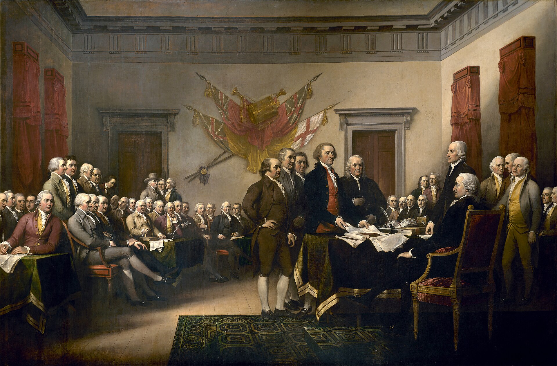 The Declaration of Independence of 1776, which founded the United States as a republic. Credit: John Trumbull (Public domain).