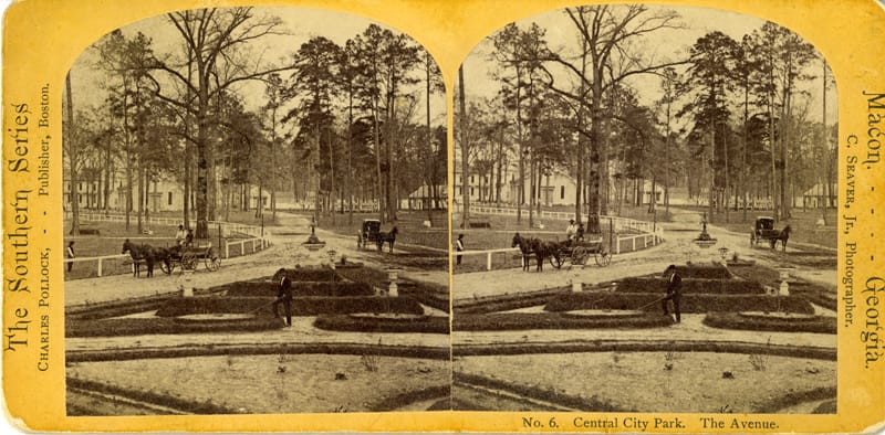 A nineteenth century American park. The movement to create public parks was explicit that they were intended to serve populations without access to private grounds.