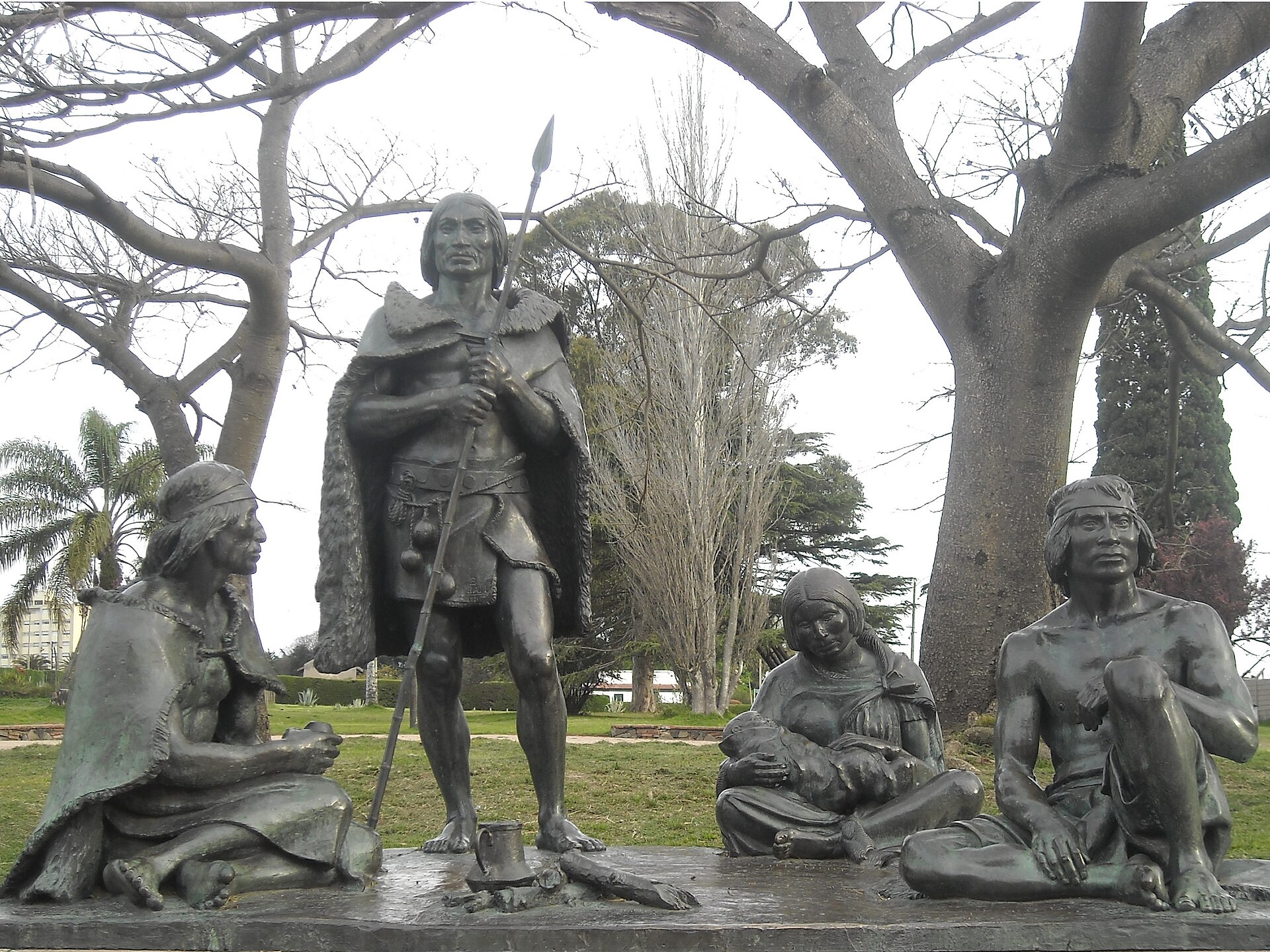 The four Charrúa taken to Paris in 1833 and exhibited to the public, where all of them died. Their capture followed the 1831 killings at Salsipuedes, ordered by independent Uruguay's first president, which effectively destroyed the country's indigenous population.