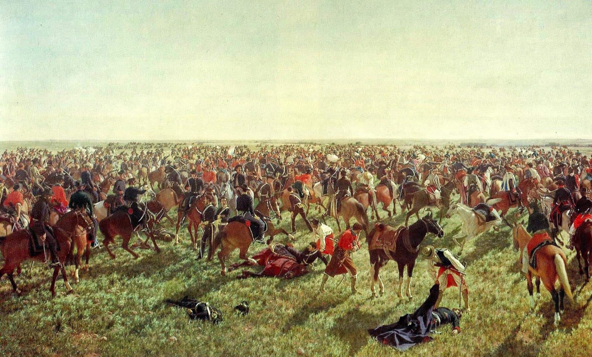 The Battle of Sarandí, October 1825, painted by Blanes. The victory drew Buenos Aires into war with Brazil over the territory; when neither could win it, British mediation produced an independent Uruguay in 1828 as a buffer between them.