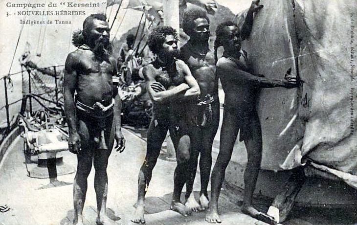 Ni-Vanuatu men of Tanna island in the early twentieth century, from a nation of extraordinary cultural diversity. Credit: Unknown photographer (Public domain).