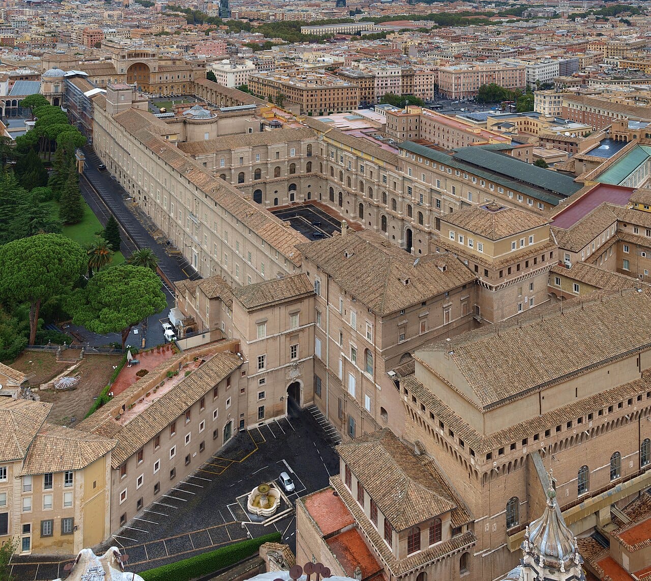 The Vatican Museums, whose galleries run for kilometres and hold one of the largest art collections in the world, accumulated by the papacy over five centuries.