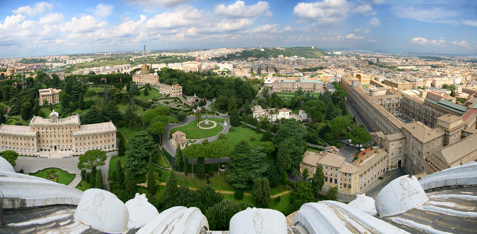 The Vatican Gardens and Museums, which cover much of the tiny state behind St Peter's Basilica. Credit: Stefan Bauer, http://www.ferras.at (CC BY-SA 2.5).