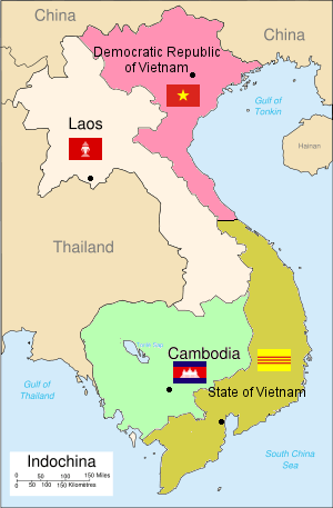 Vietnam divided after the 1954 Geneva Conference into a communist north and a US-backed south, the split that led to the Vietnam War.