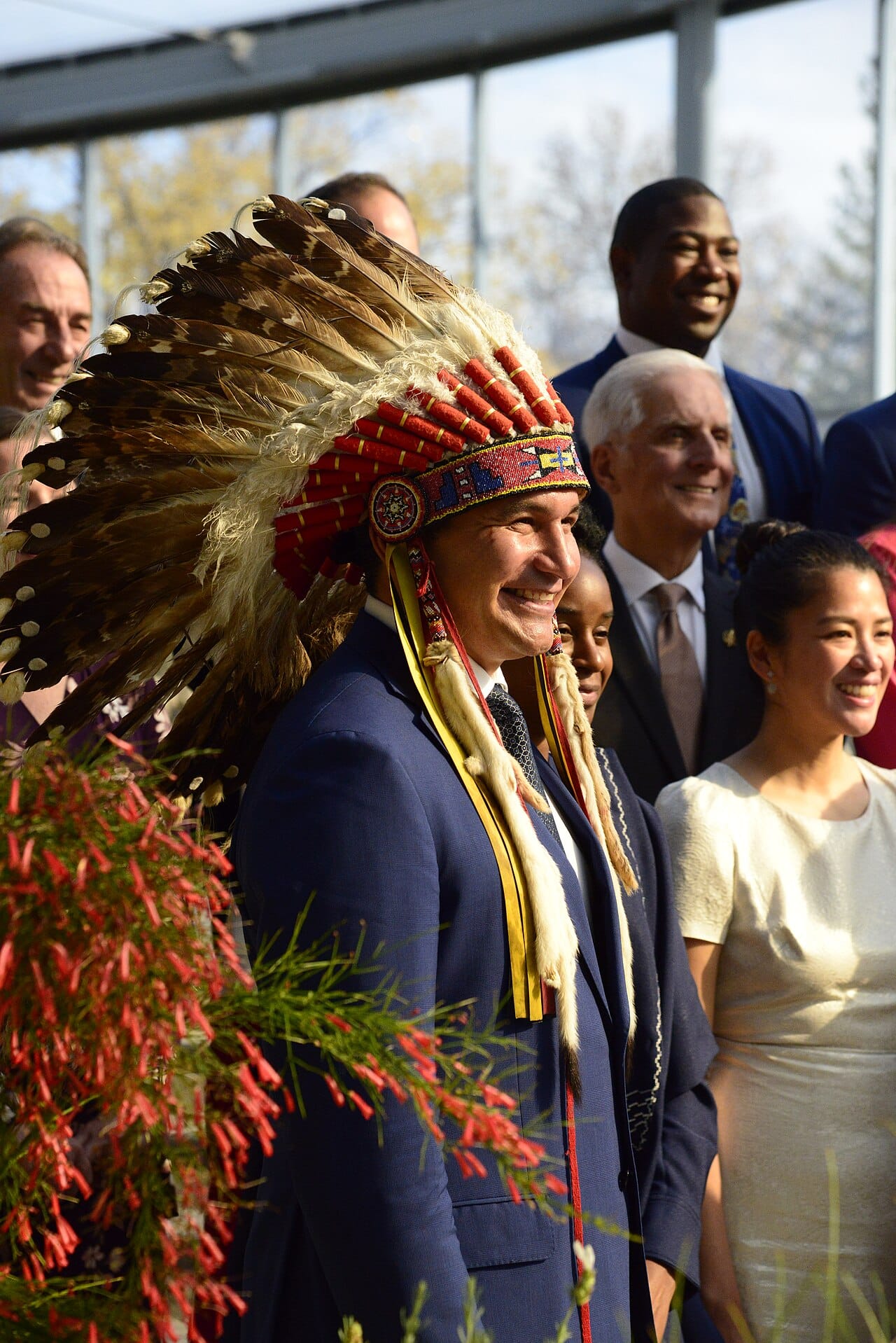 Wab Kinew being sworn in as Premier of Manitoba in October 2023. His election was celebrated across the country as a landmark for Indigenous representation in Canadian politics.