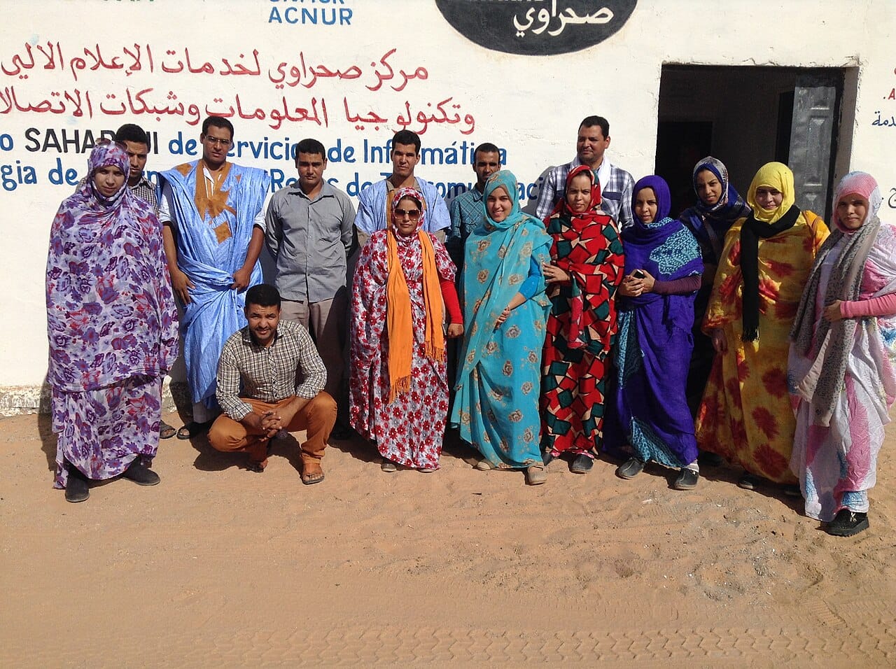 A Sahrawi delegation. In the order of 170,000 Sahrawi have lived in camps near Tindouf in Algeria since 1975, where two further generations have since been born, with families divided across the berm.