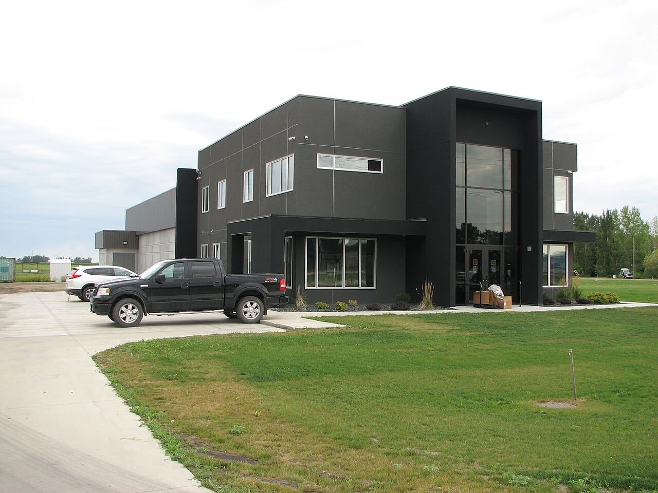 A locally headquartered technology firm's office and data centre. Winkler's economy is unusually industrial for a prairie city of its size.