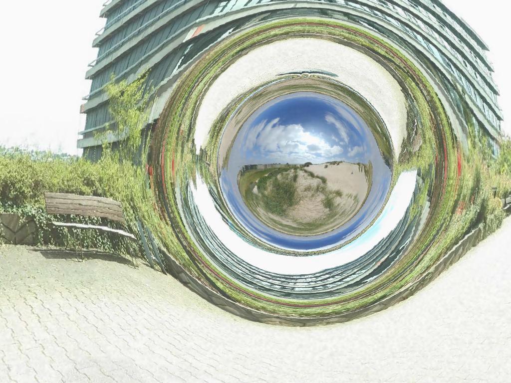 A simulated view of what a traversable wormhole might look like from outside.