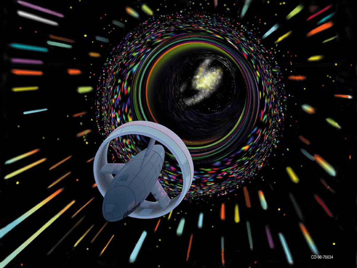 A wormhole journey as imagined for NASA, an image that captures their appeal.