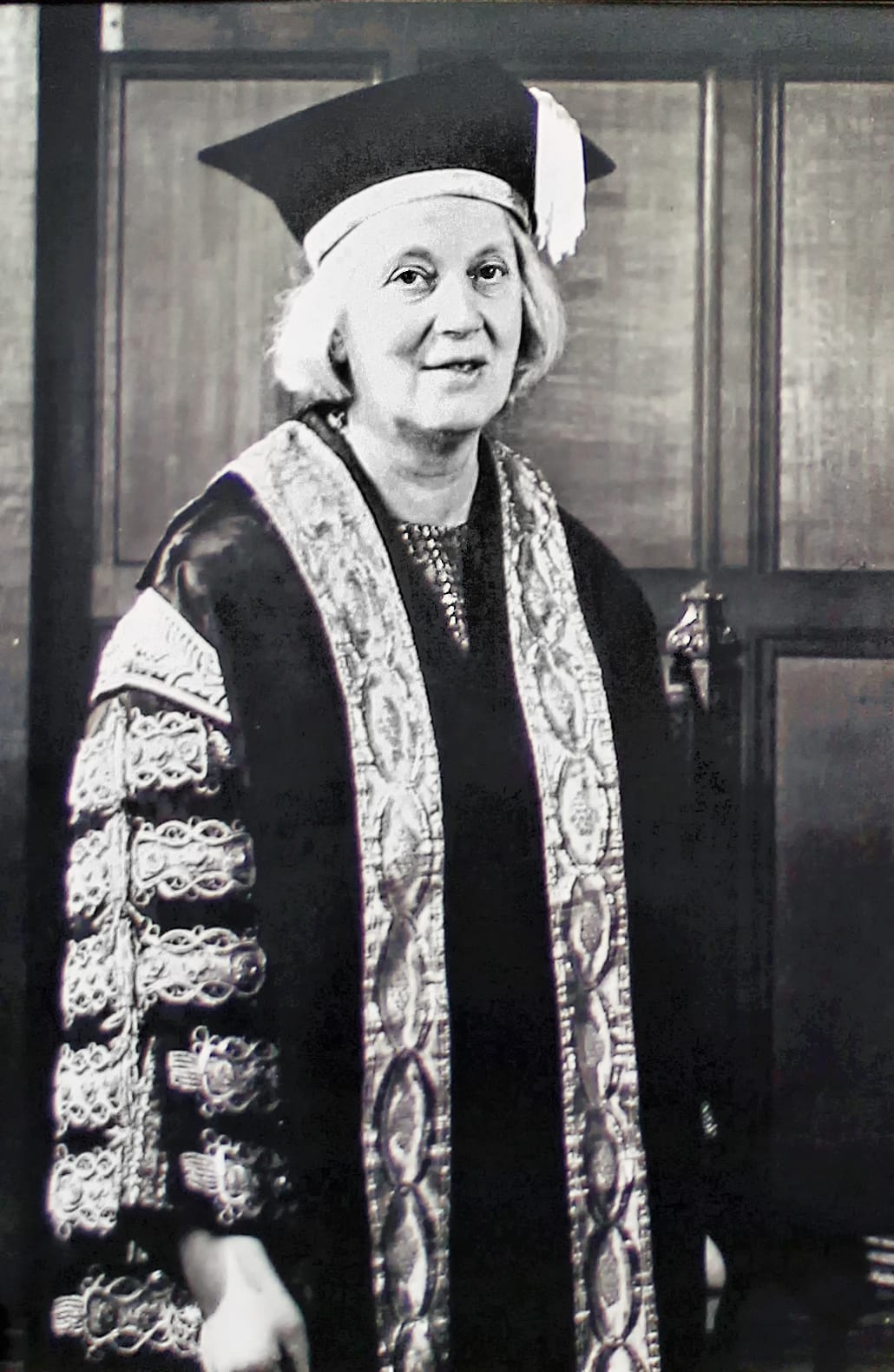 Dorothy Hodgkin, who determined the structures of penicillin, vitamin B12 and insulin. She received the 1964 Nobel Prize in Chemistry.