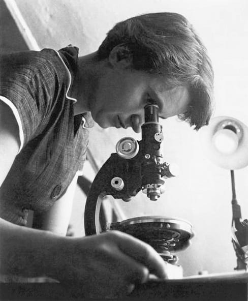 Rosalind Franklin, whose diffraction images of DNA showed the X-shaped pattern characteristic of a helix, and whose measurements of the fibre established its dimensions.