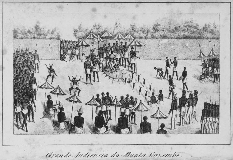 An African ruler of the Lunda, one of the kingdoms that flourished in the Zambian lands before colonisation. Credit: https://digitalcollections.nypl.org/items/510d47da-73e3-a3d9-e040-e00a18064a99 (CC BY-SA 4.0).